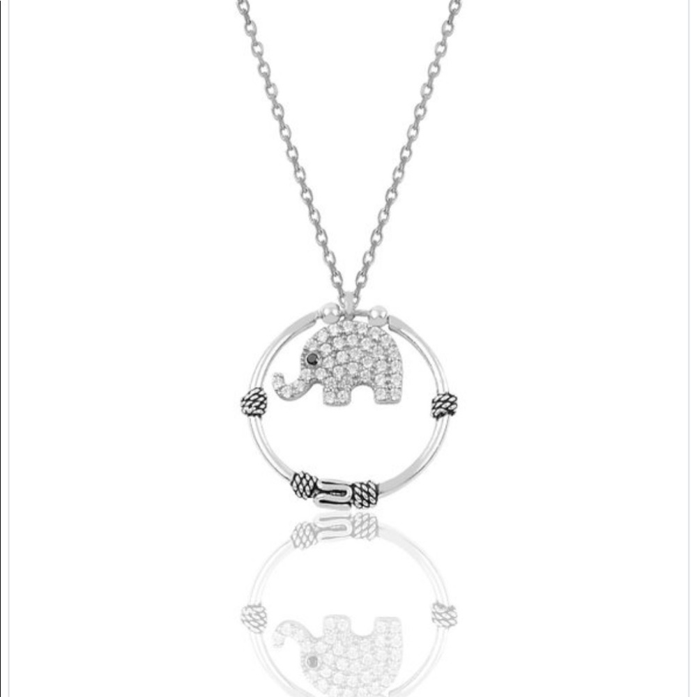 New 925 sterling silver elephant necklace.